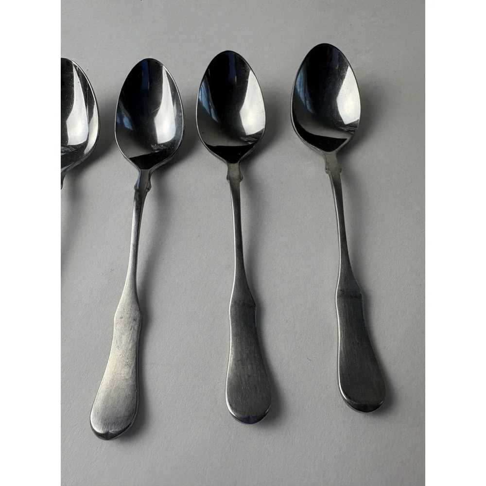Vintage Set of 8 Oxford Hall Stainless Japan Demitasse Silverware 4.5